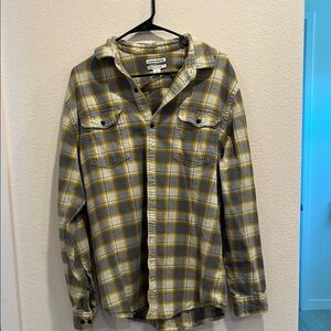 AE style Yellow and Gray Plaid Shirt